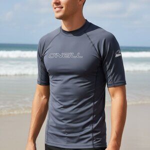 Oneil Performance Fit Mens Shirt Grey UV Protection NWT Sz L